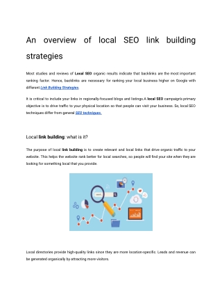 An overview of local SEO link building strategies