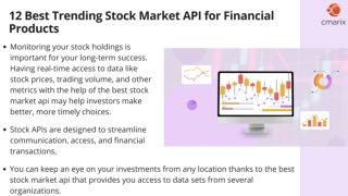 Top 12 Trending Stock Market API for Financial Products