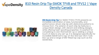 810 Resin Drip Tip-SMOK TFV8 and TFV12 | Vape Density Canada