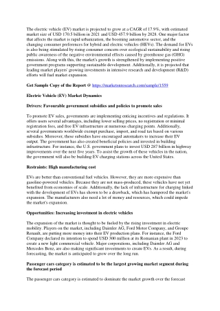 Electric Vehicle (EV) Market Trends, Statistics, Segments, Graphs Growth Factors