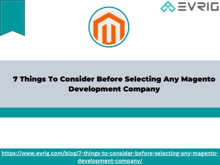 7 Things To Consider Before Selecting Any Magento Development Company