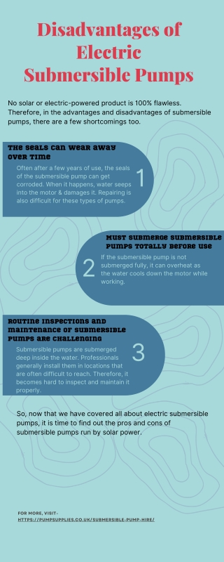 Disadvantages of Electric Submersible Pumps