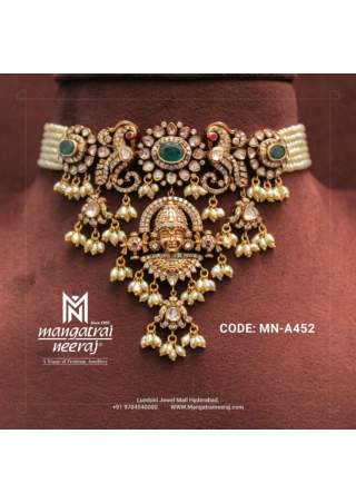 Uncut diamond choker with Balaji Idol