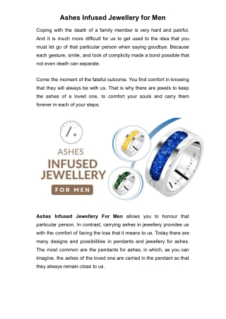 Ashes Infused Jewellery for Men