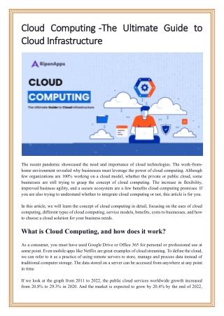 Cloud Computing The Ultimate Guide to Cloud Infrastructure