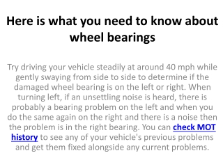 Here is what you need to know about wheel bearings