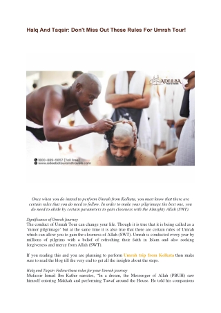 Halq And Taqsir Don't Miss Out These Rules For Umrah Tour!