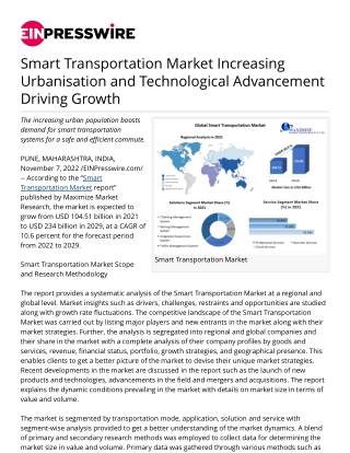 EINPresswire-599934127-smart-transportation-market-increasing-urbanisation-and-technological-advancement-driving-growth