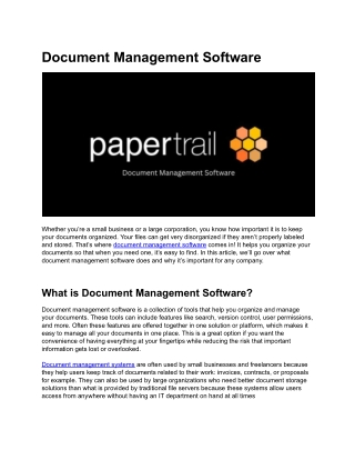 Document Management Software