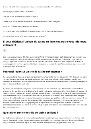 Pourquoi s'amuser sur un casino en ligne ?