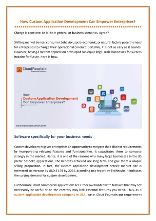 How Custom Application Development Can Empower Enterprises?