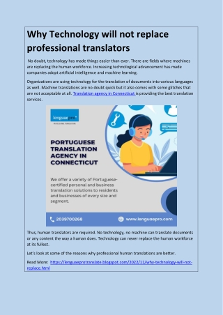 Why Technology will not replace professional translators