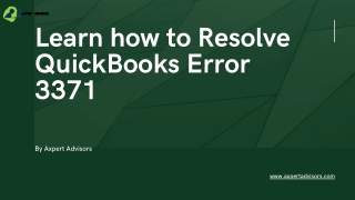 Learn how to resolve QuickBooks error 3371