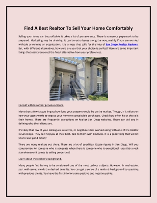 Find A Best Realtor To Sell Your Home Comfortably
