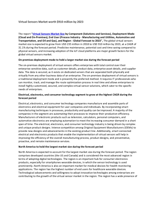 Virtual Sensors Market worth $910 million by 2023
