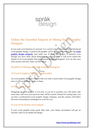 Utilize the Essential Impacts of Hiring Event Graphic Designer