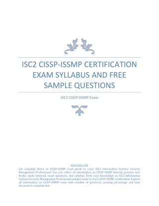 ISC2 CISSP-ISSMP Certification Exam Syllabus and Free Sample Questions