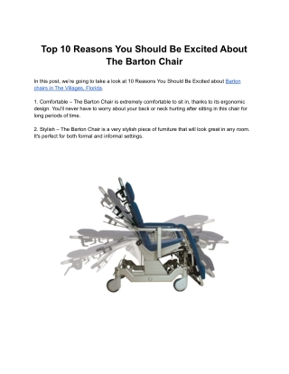 Top 10 Reasons You Should Be Excited About The Barton Chair