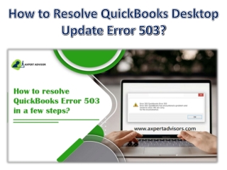 How to Resolve QuickBooks Desktop Update Error 503?