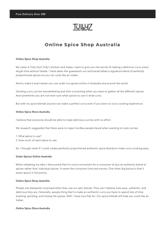 Online Spice Shop Australia | Order Spices Online Australia | Online Spice Store