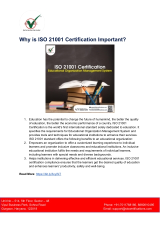 Why is ISO 21001 Certification Important