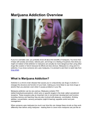 Marijuana Addiction Overview