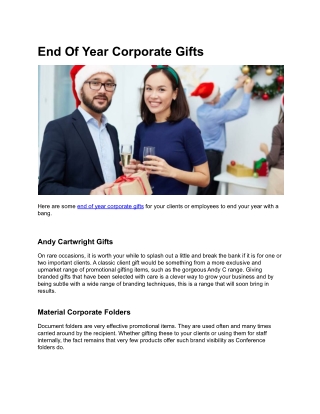 End Of Year Corporate Gifts