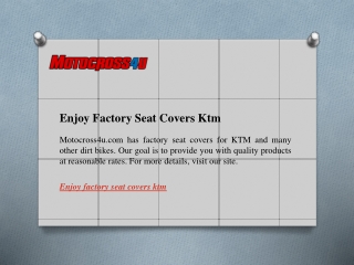 Enjoy Factory Seat Covers Ktm  Motocross4u.com