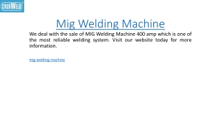 Mig Welding Machine  Cruxweld.com