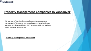 Property Management Companies in Vancouver