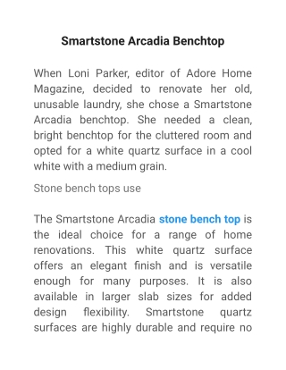 Smartstone Arcadia Benchtop