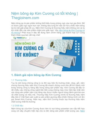 Nệm bông ép Kim Cương có tốt không | Thegioinem.com