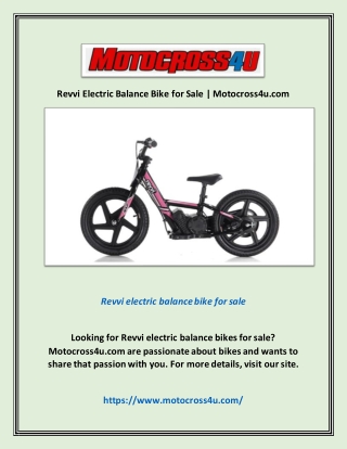 Revvi Electric Balance Bike for Sale | Motocross4u.com
