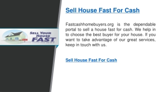 Sell House Fast For Cash     Fastcashhomebuyers.org