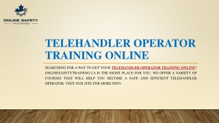 Telehandler Operator Training Online | Onlinesafetytraining.ca