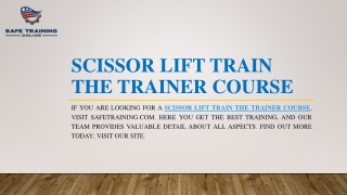 Scissor Lift Train The Trainer Course | Safetraining.com