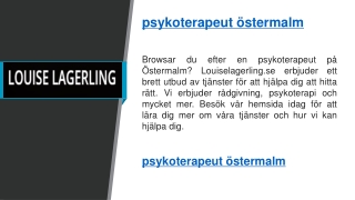 psykoterapeut östermalm   Louiselagerling.se