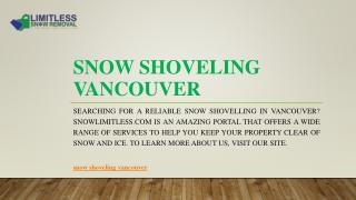 Snow Shoveling Vancouver | Snowlimitless.com