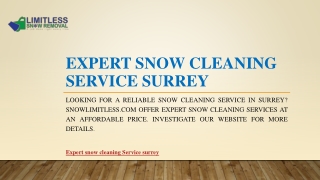 Expert Snow Cleaning Service Surrey | Snowlimitless.com