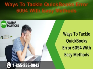 Ways To Tackle QuickBooks Error 6094 With Easy Methods