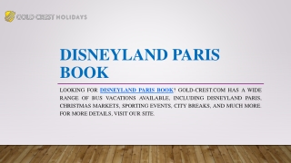 Disneyland Paris Book | Gold-crest.com