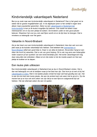 Kindvriendelijk vakantiepark Nederland