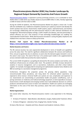 Pheochromocytoma Market 2030