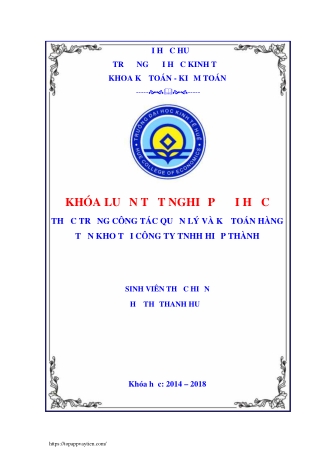 Thực trạng công tác quản lý và kế toán hàng tồn kho tại công ty TNHH Hiệp Thành