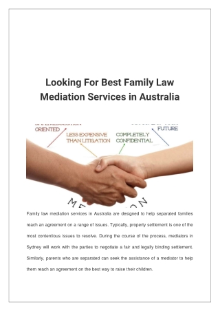 Looking For Best Family Law Mediation Services in Australia