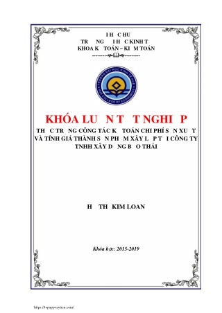 Công tác kế toán chi phí sản xuất và tính giá thành sản phẩm tại Bảo Thái