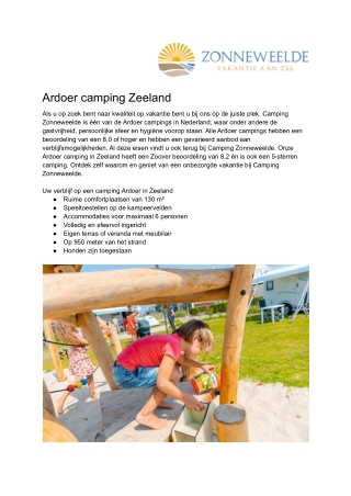 Zonneweelde - Ardoer camping Zeeland