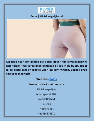 Botox | Kliniekvergelijker.nl