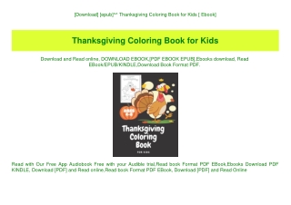 [Download] [epub]^^ Thanksgiving Coloring Book for Kids [ Ebook]