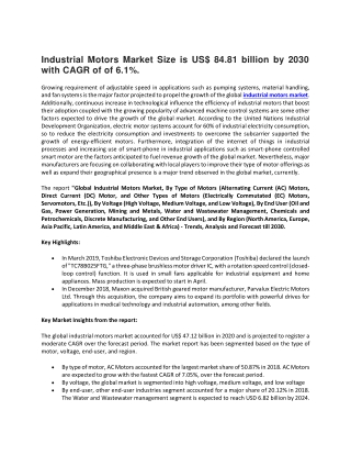 Industrial Motors Market